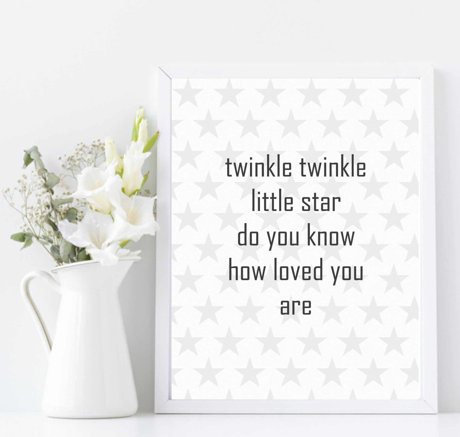 Twinkle Twinkle Little Star, Do You Know How Loved You Are Print | Nursery Wall Art