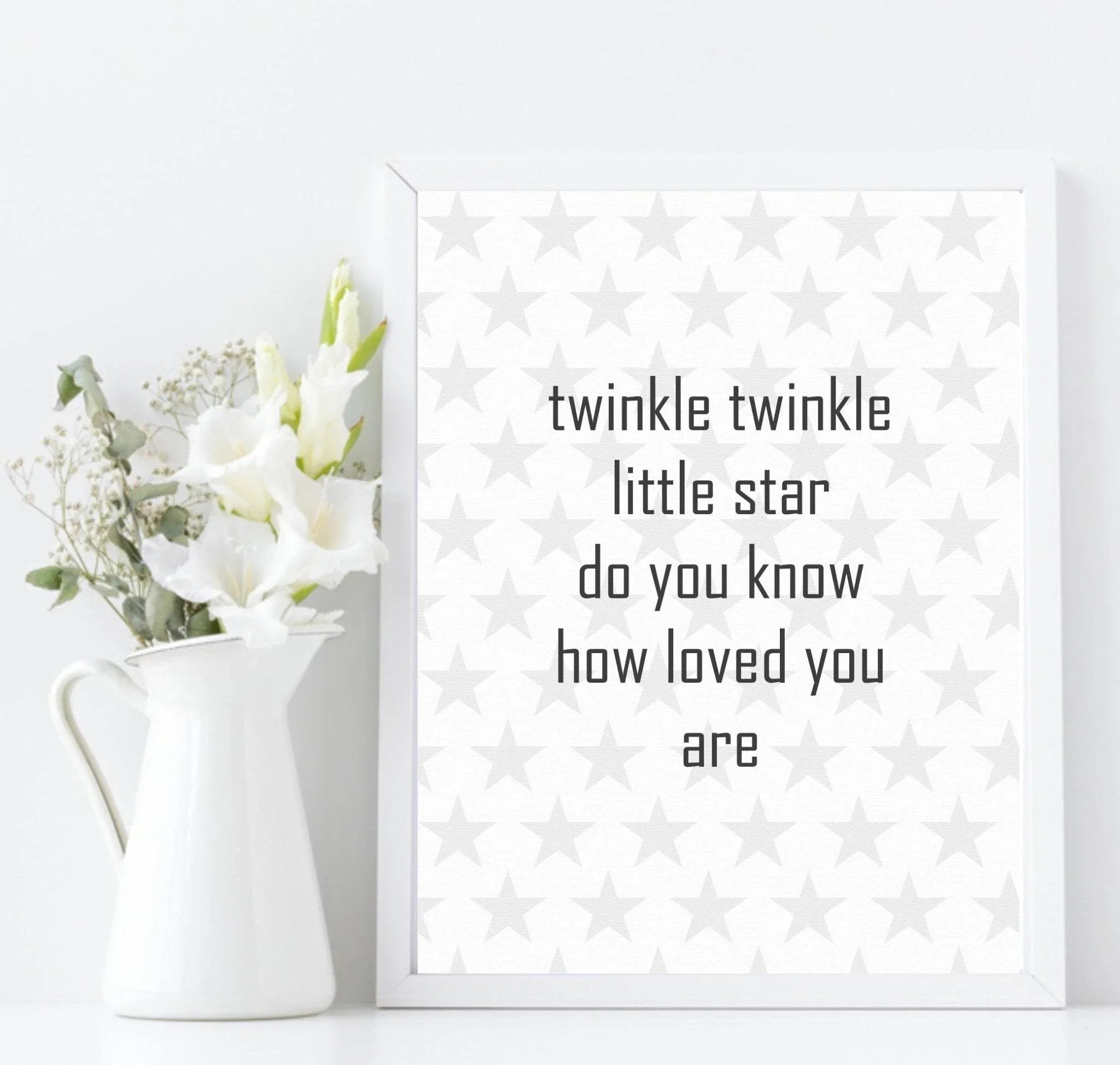 Twinkle Twinkle Little Star, Do You Know How Loved You Are Print | Nursery Wall Art - Larosier Prints