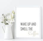 Wake up & Smell The Coffee Print | Kitchen Wall Art - Larosier Prints