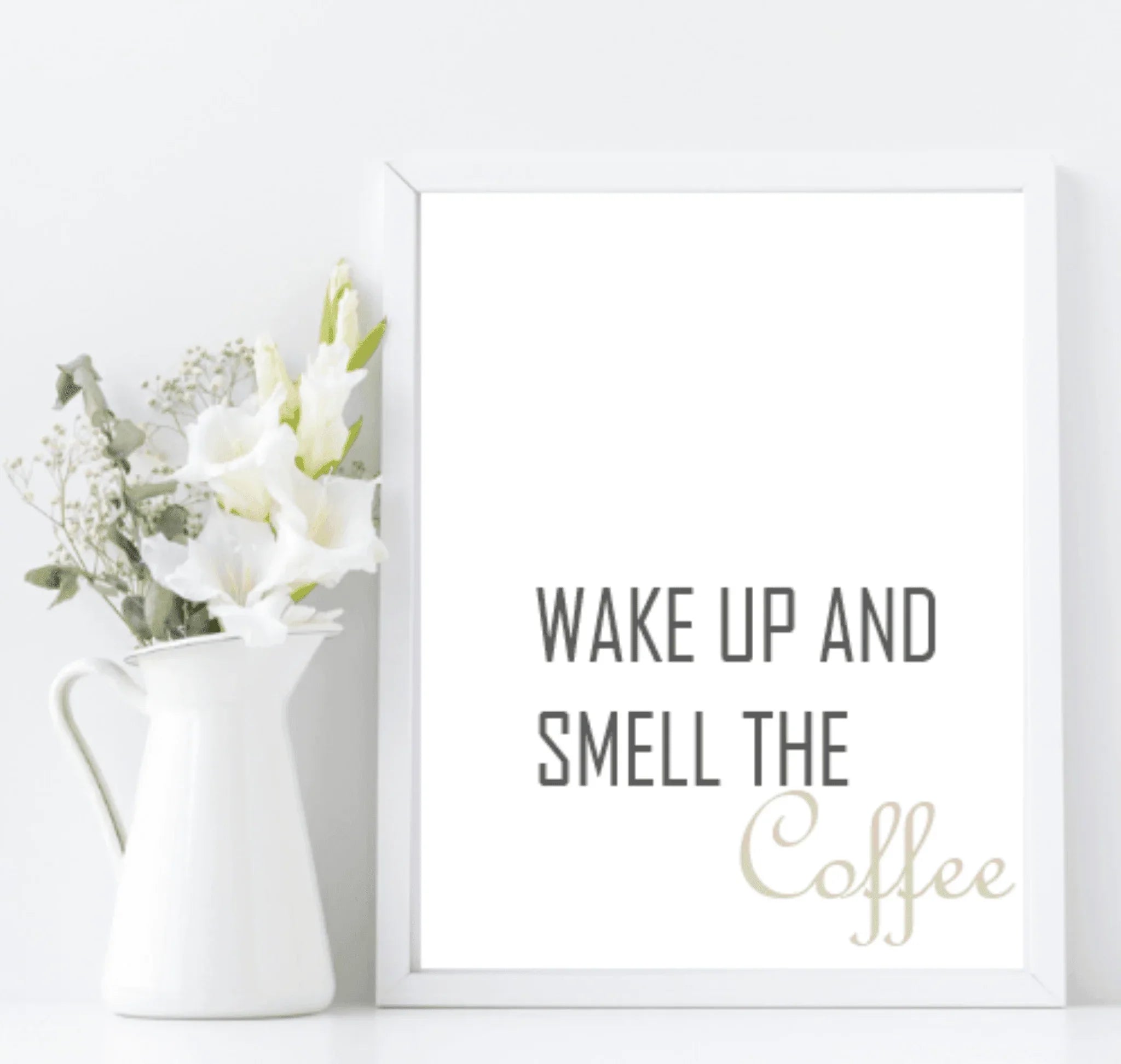Wake up & Smell The Coffee Print | Kitchen Wall Art - Larosier Prints