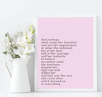 What Made Her Beautiful Print | Inspirational Women Wall Art - Larosier Prints