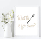 What The FORK Is For Dinner Print | Fun Kitchen Wall Art - Larosier Prints