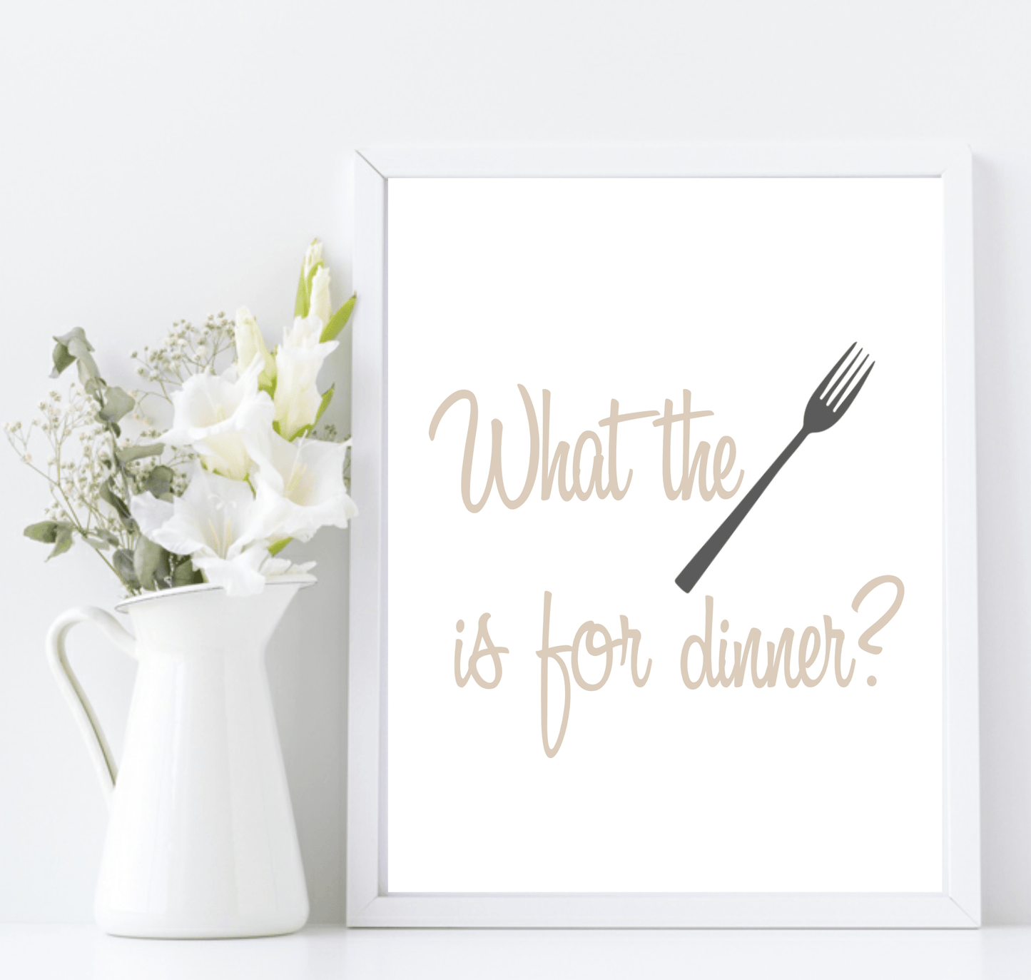 What The FORK Is For Dinner Print | Fun Kitchen Wall Art