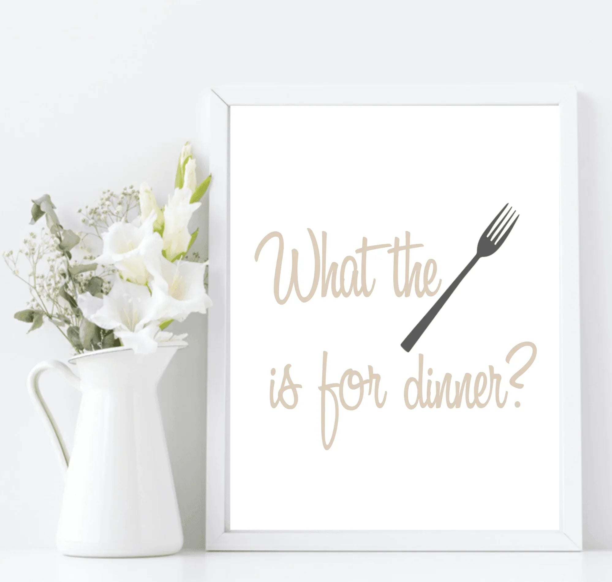 What The FORK Is For Dinner Print | Fun Kitchen Wall Art - Larosier Prints