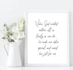 When God Created Mothers Print | Family & Love Wall Art - Larosier Prints
