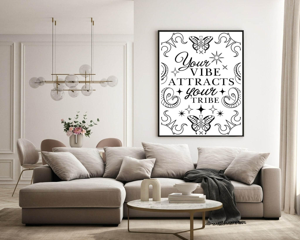 Your Vibe Attracts Your Tribe Print | Celestial Wall Art - Larosier Prints