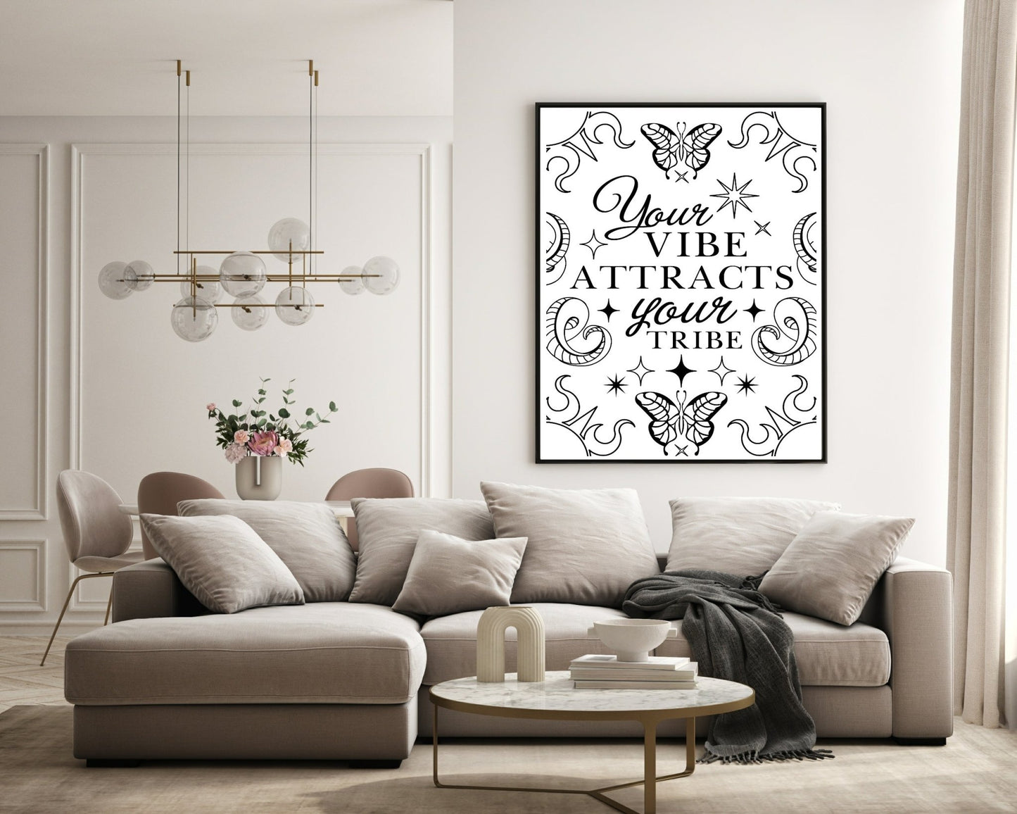 Your Vibe Attracts Your Tribe Print | Celestial Wall Art